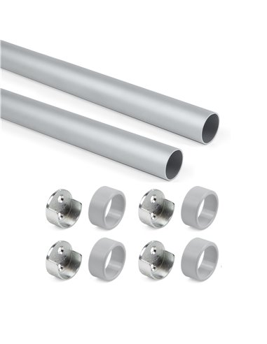 Emuca Bar kit pour armoire ronde D.28, 750 mm, aluminium, anodisé mat