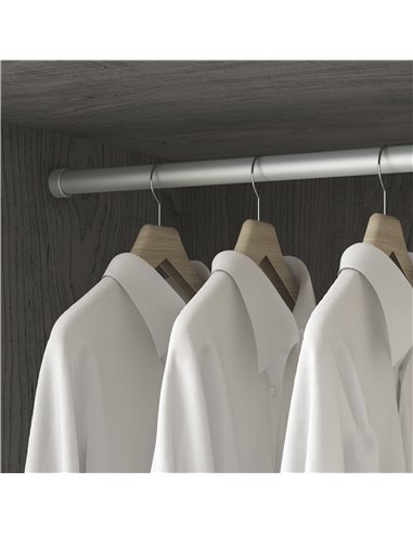 Emuca Bar kit pour armoire ronde D.28, 750 mm, aluminium, anodisé mat