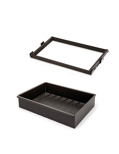Kit gaveta metálica Emuca e moldura guia para armários Moka, fecho suave, regulável, módulo 600mm, aço e alumínio, EMUCA - 1