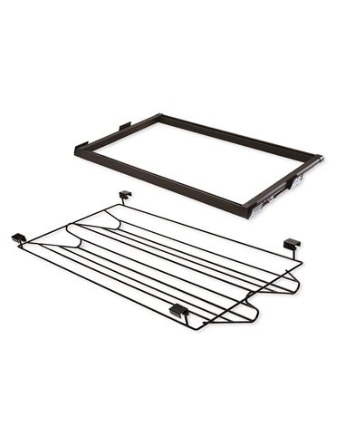 Emuca Kit de sapateira metálica e moldura guia para armários Moka, fecho suave, regulável, módulo 900mm, aço e alumínio EMUCA - 