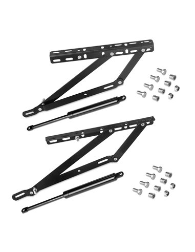Emuca Set di meccanismi di sollevamento per divano letto, 90 cm, Verniciato nero, Acciaio, 1 u.
