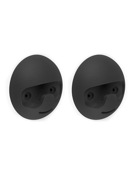 Emuca Napier Wandaufhänger, D 120 mm, Kunststoff, schwarz lackiert, 2 Stk.