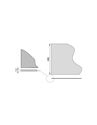Emuca Esterilla antideslizante para cajones, Punteado, longitud 1.5m, ancho 480mm, Plástico, Gris