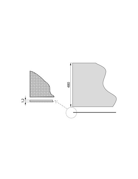 Emuca antiscivolo per cassetti, 150 x 48 cm, plastica, grigio