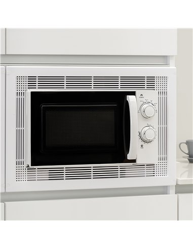 Emuca Cornice microonde, modulo 600 mm, Plastica, Bianco