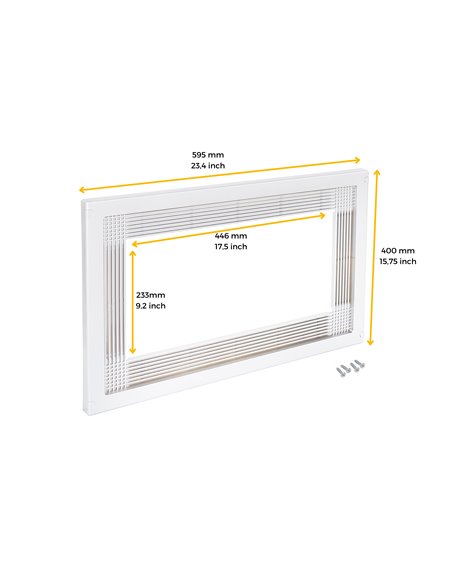 Emuca Cornice microonde, modulo 600 mm, Plastica, Bianco