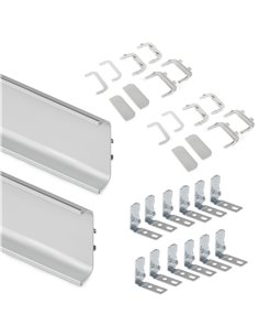 Kit Emuca de 2 perfis centrais Gola para móveis de cozinha, comprimento 2,35m, com acessórios, Alumínio, Anodizado mate EMUCA -