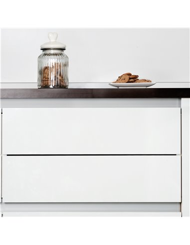 Emuca Kit Gola à profil central pour meubles de cuisine, Anodisé mat, Aluminium, 1 ut.