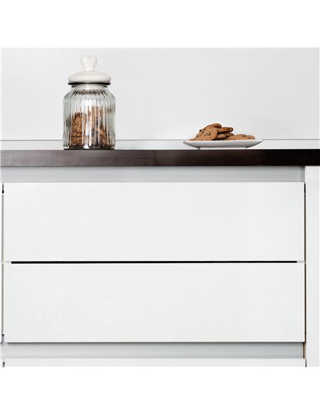 Emuca Kit Gola à profil central pour meubles de cuisine, Anodisé mat, Aluminium, 1 ut.