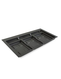 Base Emuca para recipientes de gaveta de cozinha Recycle, 3 furos, módulo 900mm, plástico cinza antracite EMUCA - 1