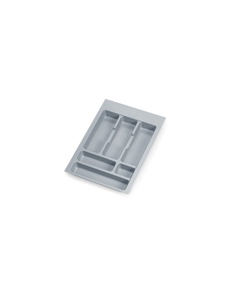 Emuca Besteckfach für Küchenschublade, für Modul 400 mm, Kunststoff, Grau