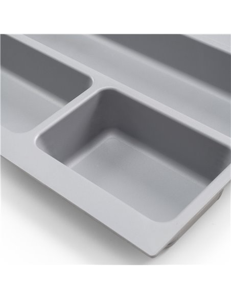 Emuca 3/4 circle rotating trays for kitchen cabinets, 270Âº, 900 mm unit, Plastic and aluminium, Grey