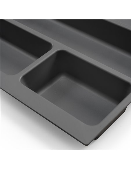 Emuca Cubertero Optima para cajón Universal, módulo 450mm, Plástico, Gris antracita