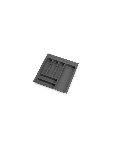 Emuca Cubertero Optima para cajón Universal, módulo 500mm, Plástico, Gris antracita