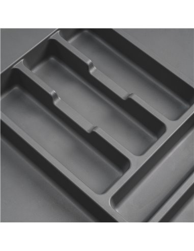Emuca Cubertero Optima para cajón Universal, módulo 800mm, Plástico, Gris antracita