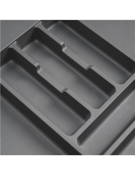Emuca Cubertero Optima para cajón Universal, módulo 800mm, Plástico, Gris antracita
