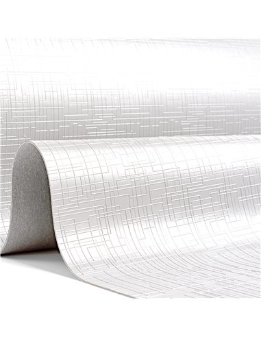 Emuca Esterilla antideslizante para cajones, Efecto Net, Longitud 2000x48cm, Plástico, Blanco