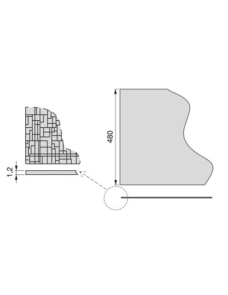 Emuca Esterilla antideslizante para cajones, Efecto Net, Longitud 2000x48cm, Plástico, Blanco