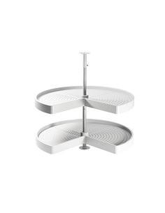 Emuca Cestello girevole per mobile da cucina, 270º, modulo 900 mm, Plastica e alluminio, Bianco
