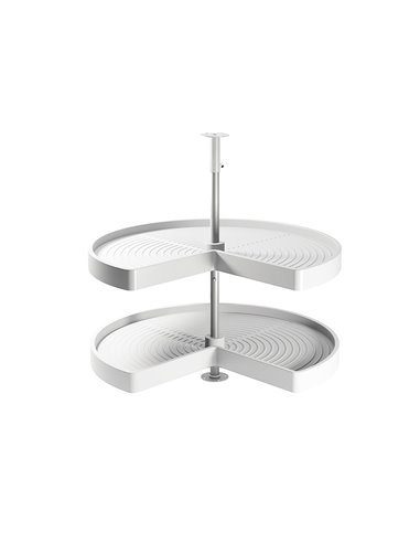 Emuca Cestello girevole per mobile da cucina, 270º, modulo 900 mm, Plastica e alluminio, Bianco