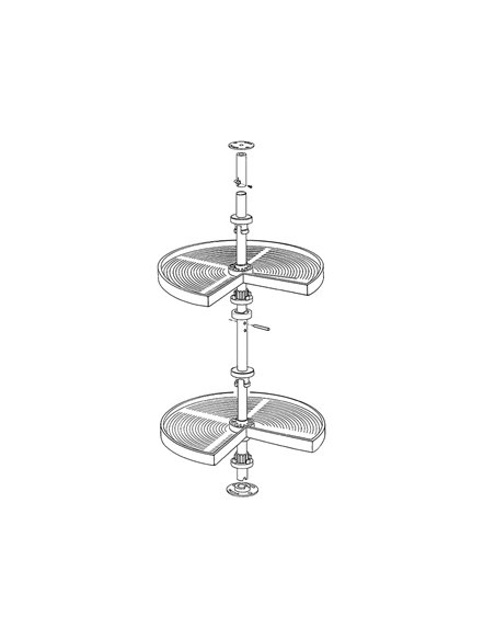 Emuca Cestello girevole per mobile da cucina, 270º, modulo 900 mm, Plastica e alluminio, Bianco