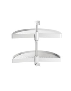 Emuca Conjunto de bandejas giratórias Shelvo 1/2 lua, para módulo de 800mm, Plástico e Alumínio, Branco EMUCA - 1