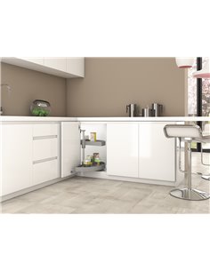 Emuca Cestello girevole per mobile da cucina, 180º, modulo 900 mm, Plastica, Bianco 2