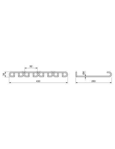 Emuca Non-slip mat for drawers, 150 x 48 cm, Plastic, Gris