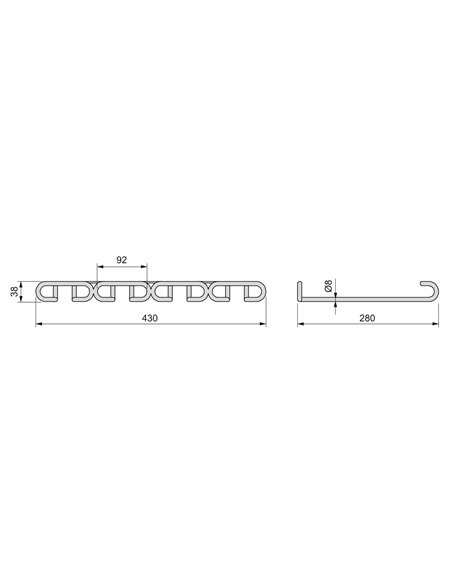 Emuca Non-slip mat for drawers, 150 x 48 cm, Plastic, Gris