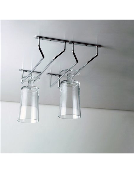 Porta-copos Emuca para móveis Supra com 1 linha, comprimento 340mm, Aço, Cromado EMUCA - 2
