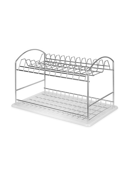 Emuca Escurreplatos para encimera Suprastar, 435x270x275mm, Acero, Cromado