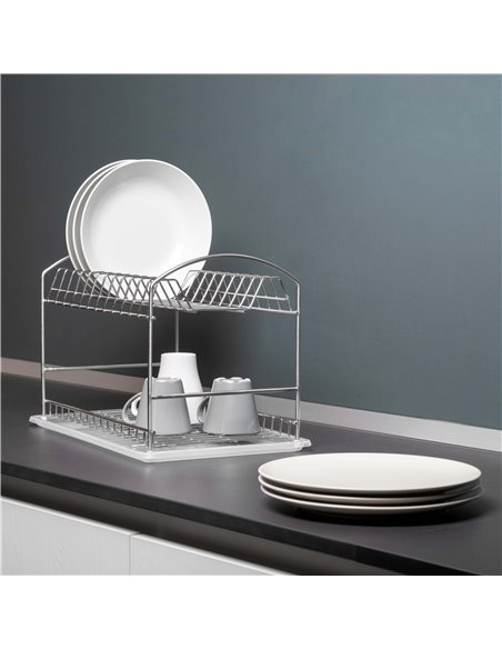 Emuca Escurreplatos para encimera Suprastar, 435x270x275mm, Acero, Cromado
