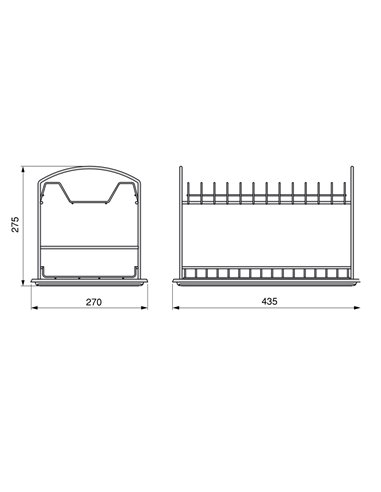 Emuca Escurreplatos para encimera Suprastar, 435x270x275mm, Acero, Cromado