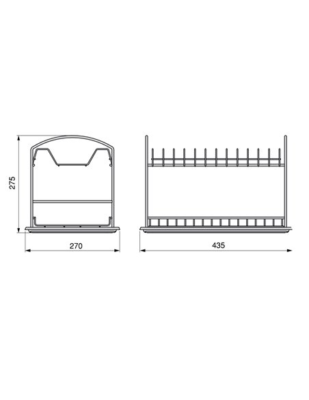 Emuca Escurreplatos para encimera Suprastar, 435x270x275mm, Acero, Cromado