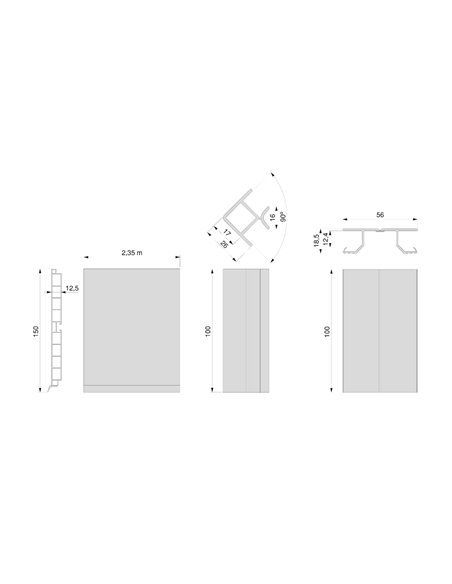 Emuca Hinge, D. 35 mm, full overlay, 105Âº opening, plates for screwing, 20 pcs.