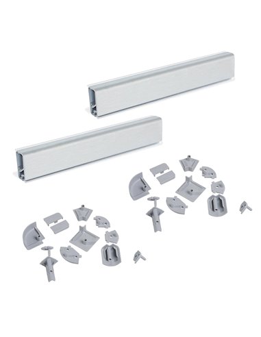 Emuca Paire de coulisses invisibles pour tiroirs, à roulettes, 340 mm, sortie partielle, système push, Zingué