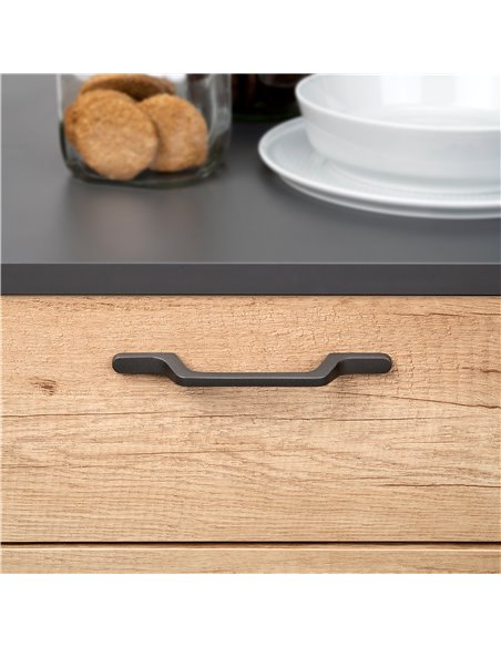 Maniglie per mobili Emuca, interasse 96 mm, alluminio, grigio scuro, 25 pz.