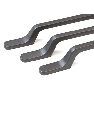 Emuca Möbelgriffe, 96 mm Achsabstand, Aluminium, Dunkelgrau, 25 Stk.
