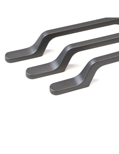 Emuca Möbelgriffe, 96 mm Achsabstand, Aluminium, Dunkelgrau, 25 Stk.