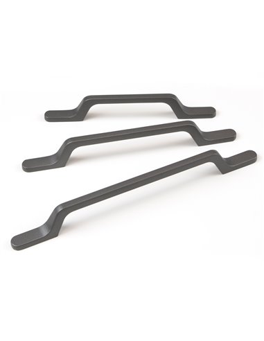 Emuca Möbelgriffe, 96 mm Achsabstand, Aluminium, Dunkelgrau, 25 Stk.