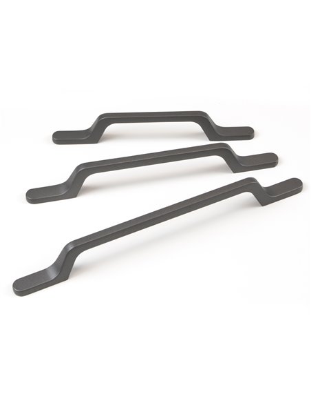 Emuca Möbelgriffe, 96 mm Achsabstand, Aluminium, Dunkelgrau, 25 Stk.