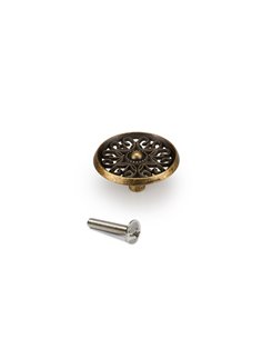 Emuca Lote de 25 pomos para mueble Tangier, diámetro 35mm, Zamak, Bronce