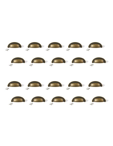 Emuca Furniture handle, 64 mm interaxis, Zamak, Bronze, 20 pcs.