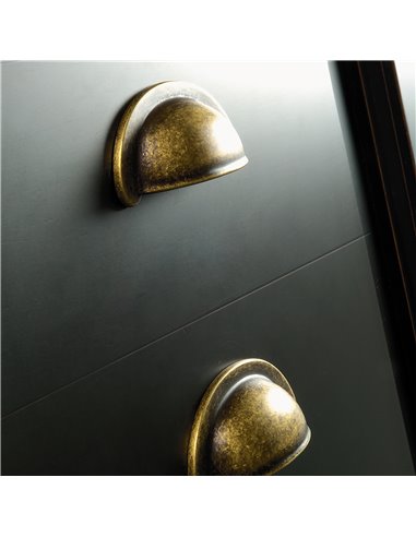 Emuca Furniture handle, 64 mm interaxis, Zamak, Bronze, 20 pcs.