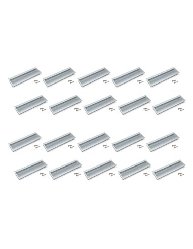 Emuca Lote de 20 puxadores para móveis Bologna, L190mm, espaçamento 160mm, Alumínio, Anodizado mate EMUCA - 1