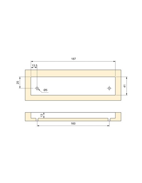 Emuca Furniture handle, 160 mm interaxis, Aluminium, Matte anodised, 20 pcs.
