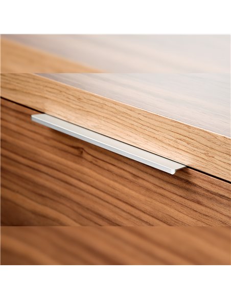 Emuca Furniture handle, 128 mm interaxis, Aluminium, Matte anodised, 25 pcs.
