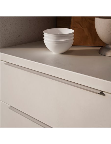 Emuca Furniture handle, 128 mm interaxis, Aluminium, Matte anodised, 25 pcs.