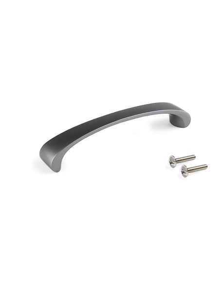Emuca Furniture handle, 96 mm interaxis, Zamak, Titanium