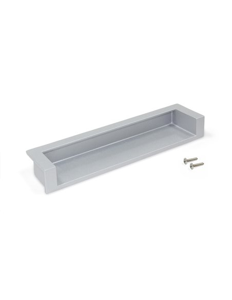 Emuca Lote de 10 tiradores para mueble Modena, L137mm, intereje 128mm, Zamak, Pintado aluminio